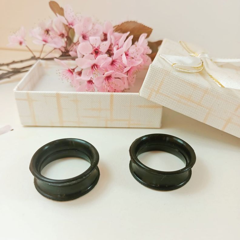 Aros Expansores Oreja Acampanado Estiradores Silicona 22mm-3