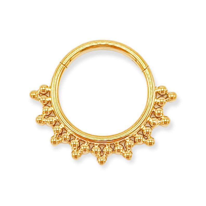 Piercing Septum F136 G23 Acero De Titanio Chapado En Oro 18k-0