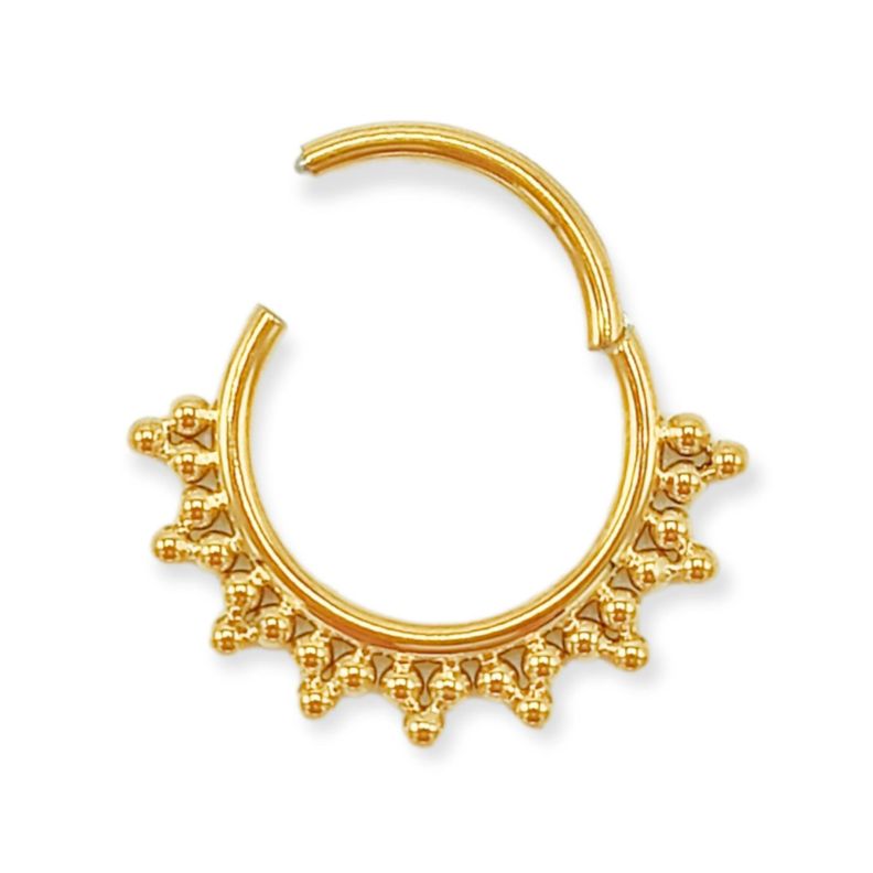 Piercing Septum F136 G23 Acero De Titanio Chapado En Oro 18k-1