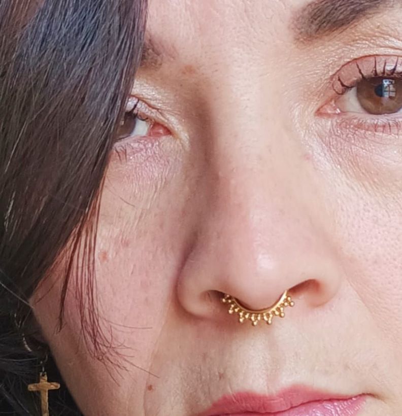 Piercing Septum F136 G23 Acero De Titanio Chapado En Oro 18k-5