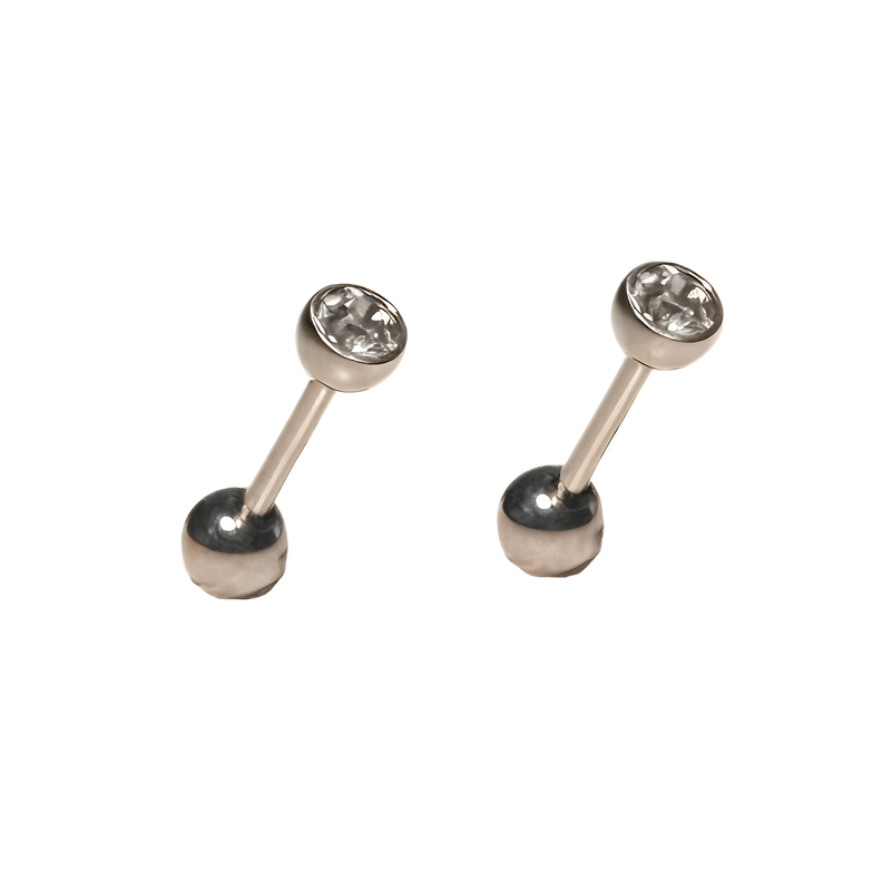 Aros punto de luz 3mm titanio G23 tapa de seguridad 20g Plateado