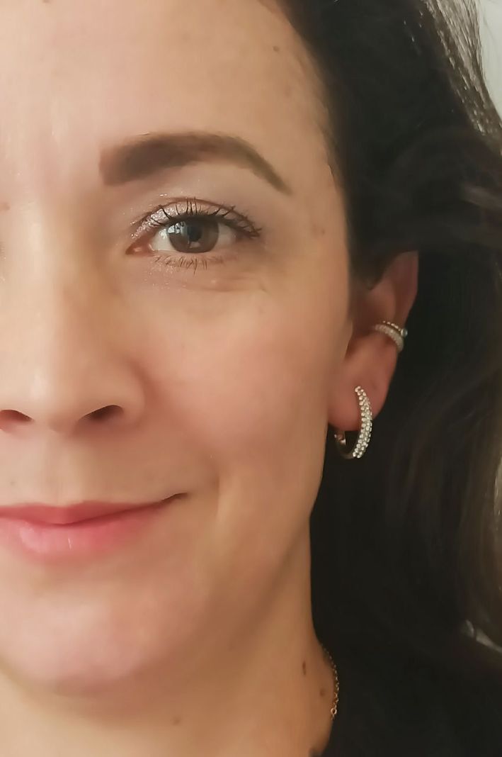 Aros Sin Perforación Argollas Circonios incrustados tipo pavé Bañadas En Oro 18k-2