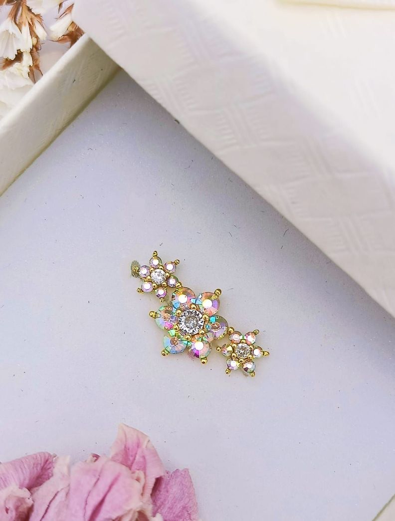 Piercing Labret modelo Elvira Plata S925 Trepador Chapado En Oro 18k -1