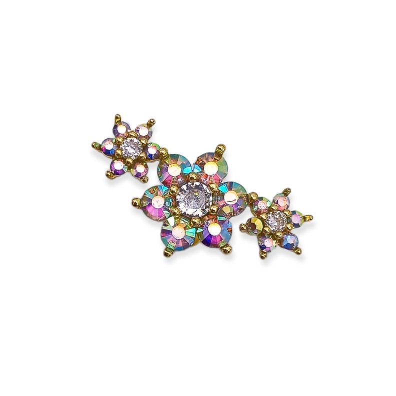 Piercing Labret modelo Elvira Plata S925 Trepador Chapado En Oro 18k -3