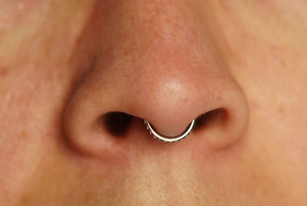 Piercing Septum 10mm Oreja Zirconias 16g Titanio Astm F136-2