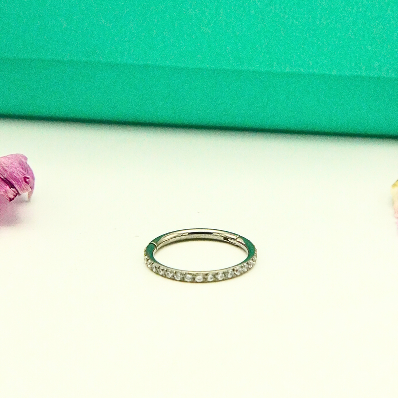Piercing Septum 10mm Oreja Zirconias 16g Titanio Astm F136-3