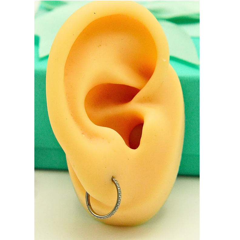 Piercing Septum 10mm Oreja Zirconias 16g Titanio Astm F136-4