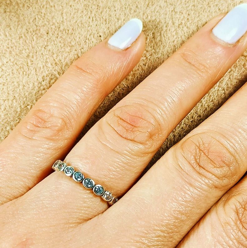 Anillo Pila Plata 925 Lujo Amor Zirconia Compromiso Apilable talla 9-6