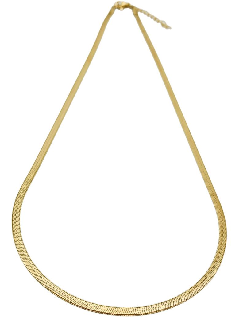 Colgante Cadena Tejido Serpiente 4mm Chapado En Oro 18kl-6