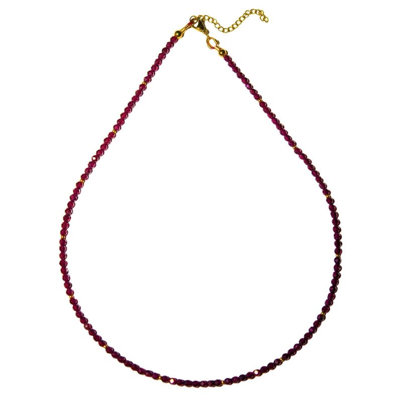 Collar gargantilla granate 4mm chapado en oro 18k Terranova Rojo
