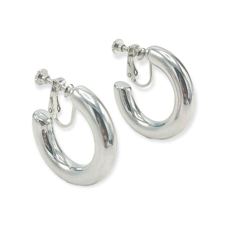 Aros Sin Perforacion Argollas skinny Chunky Plateadas
