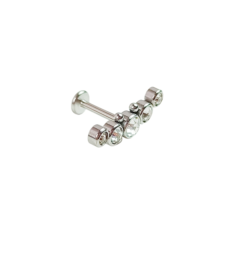 Piercing Oreja Tragus Conch Labret Modelo Media Luna M Hipoalergenico Unidad-0