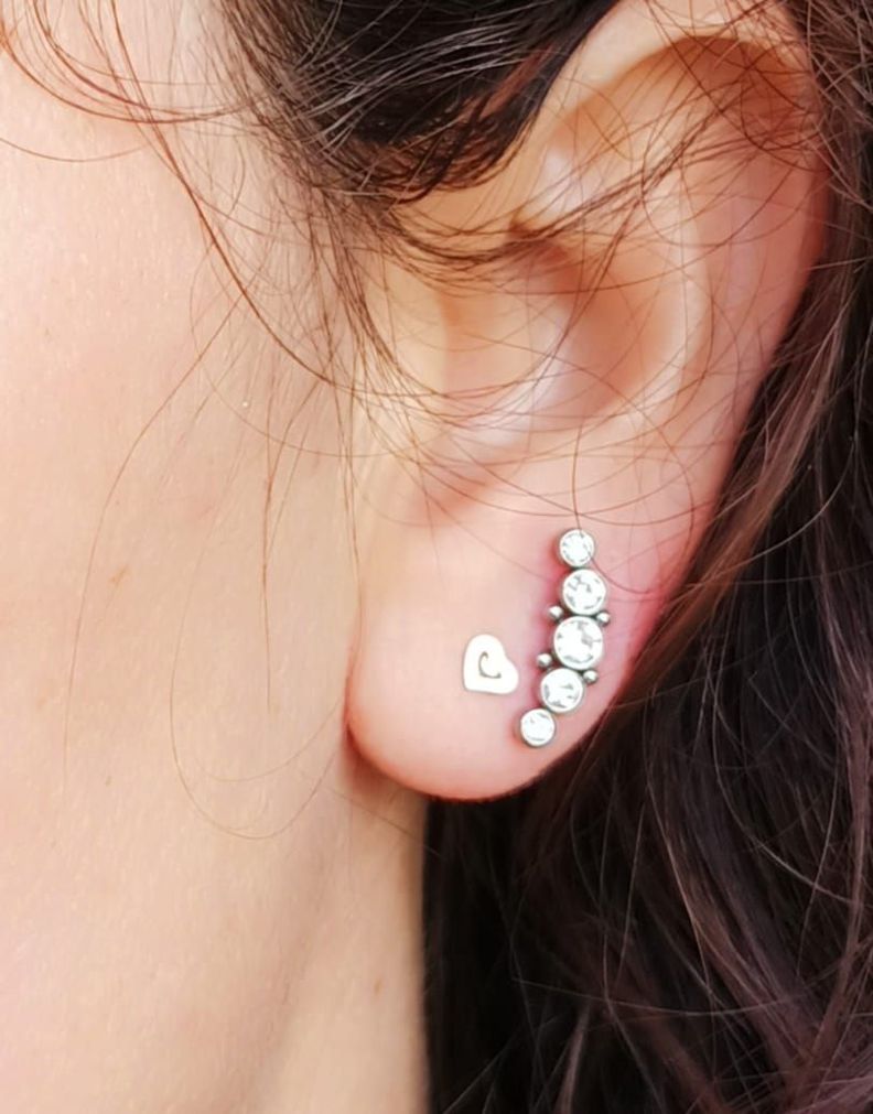 Piercing Oreja Tragus Conch Labret Modelo Media Luna M Hipoalergenico Unidad-4