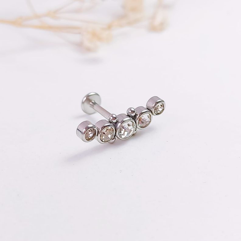 Piercing Oreja Tragus Conch Labret Modelo Media Luna M Hipoalergenico Unidad-1