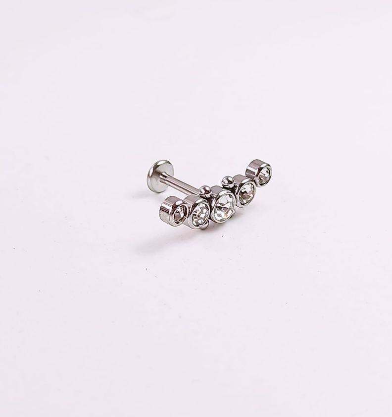 Piercing Oreja Tragus Conch Labret Modelo Media Luna M Hipoalergenico Unidad-5