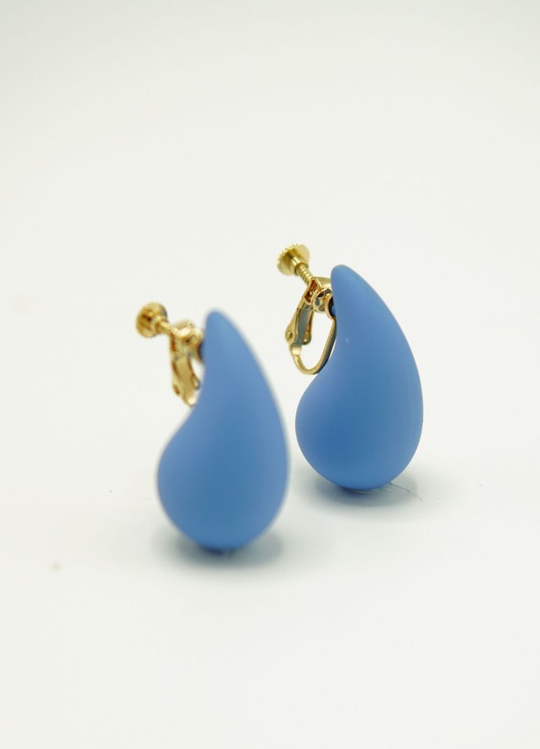 Aros Gota Azul Chapado En Oro 18k Earcuff Sin Perforacion-4