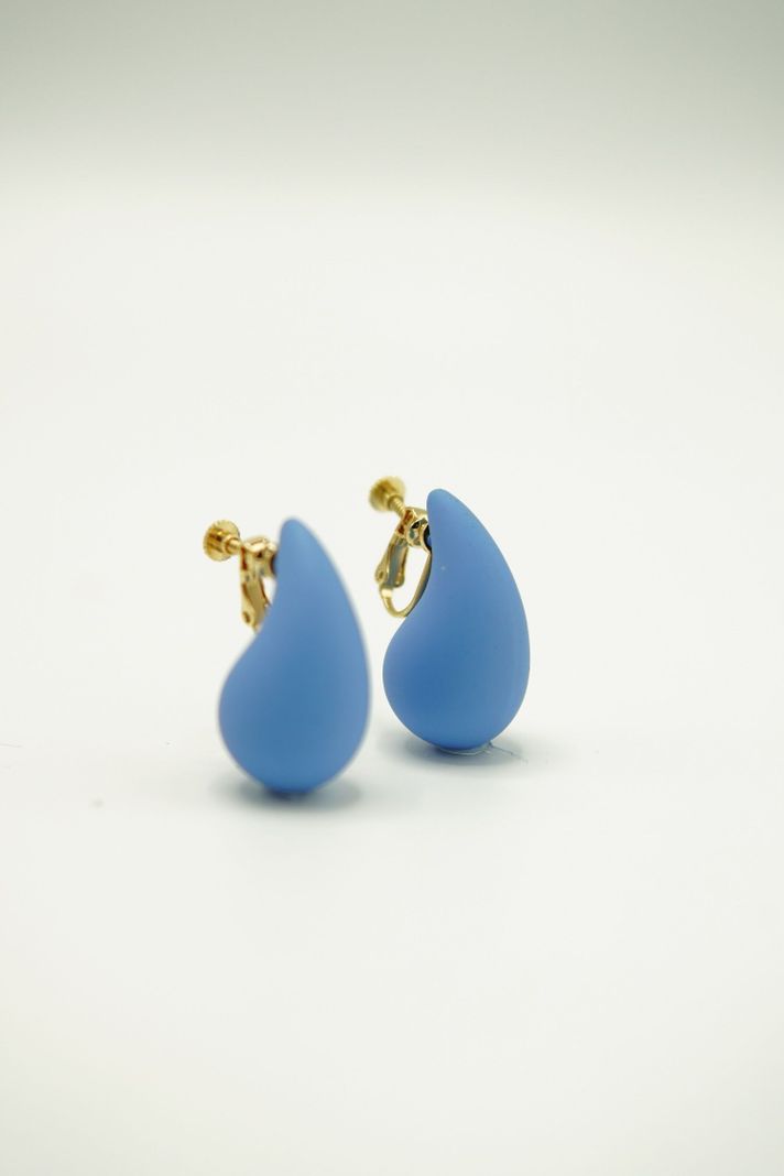 Aros Gota Azul Chapado En Oro 18k Earcuff Sin Perforacion-5