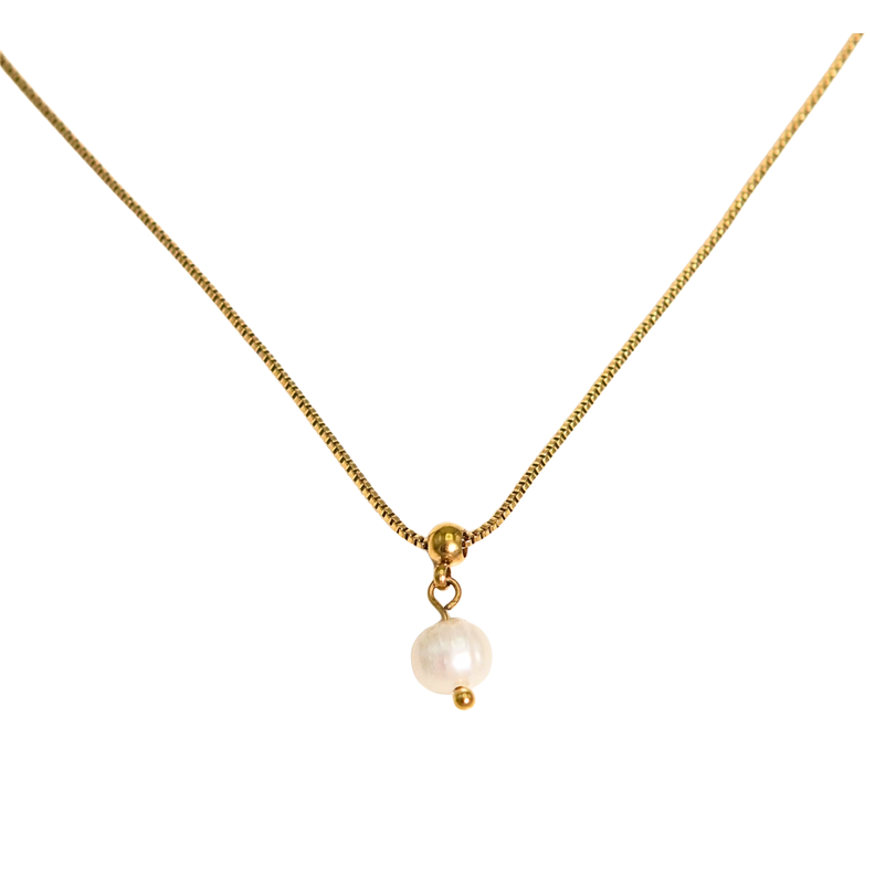 Collar ajustable Nerea perla de rio chapado en oro Riviere Blanco