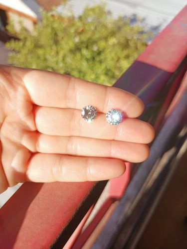 Pendientes Aretes Aros Puntos Luz En Plata 925 Zirconia 9mm-0