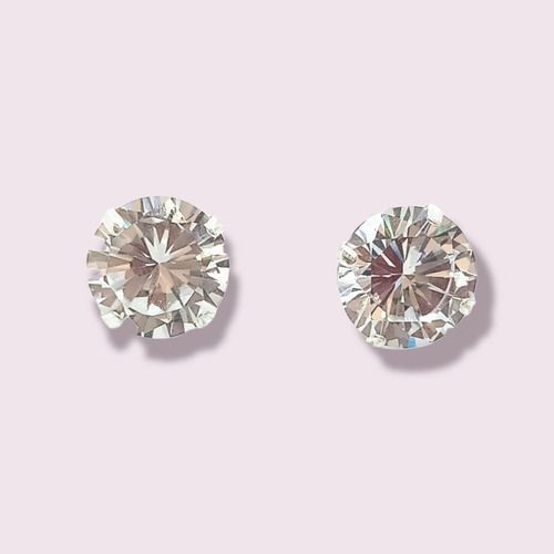 Pendientes Aretes Aros Puntos Luz En Plata 925 Zirconia 9mm-3