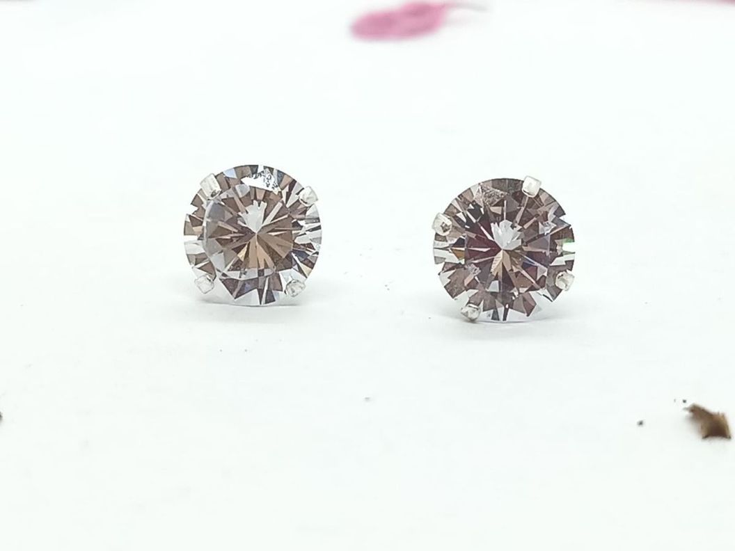 Pendientes Aretes Aros Puntos Luz En Plata 925 Zirconia 9mm-5