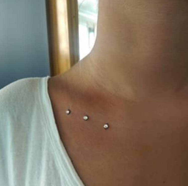 Pendientes ancla dermica microdermal Flor de Titanio con zirconio-5