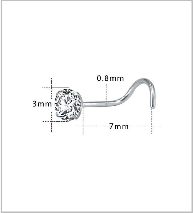 Pack Piercing Acero Quirúrgico Nariz set Zirconia Tornasol tipo S-9