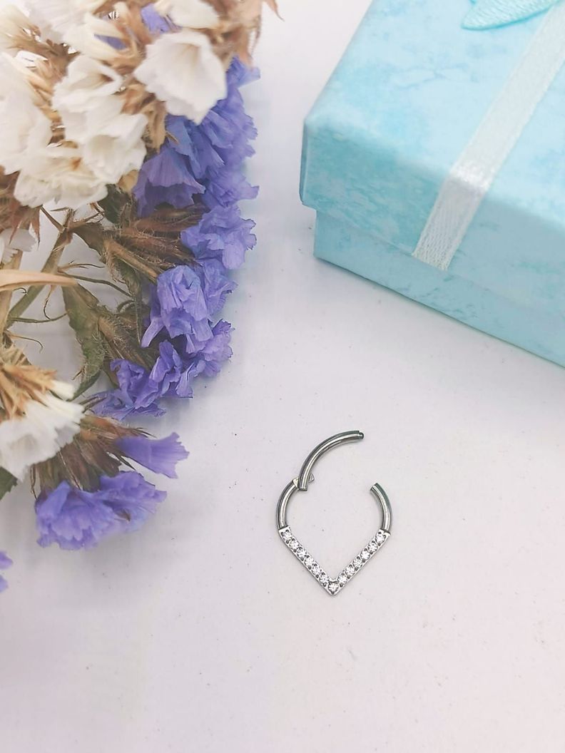 Piercing Septum Tragus F136 G23 Titanio Lagrima Circonio-2