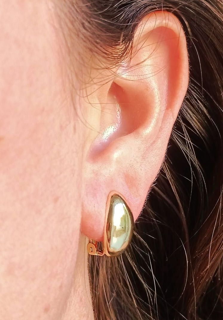 Aros Gota Espejo Plateada Sin Perforacion Earcuff Tendencia-2
