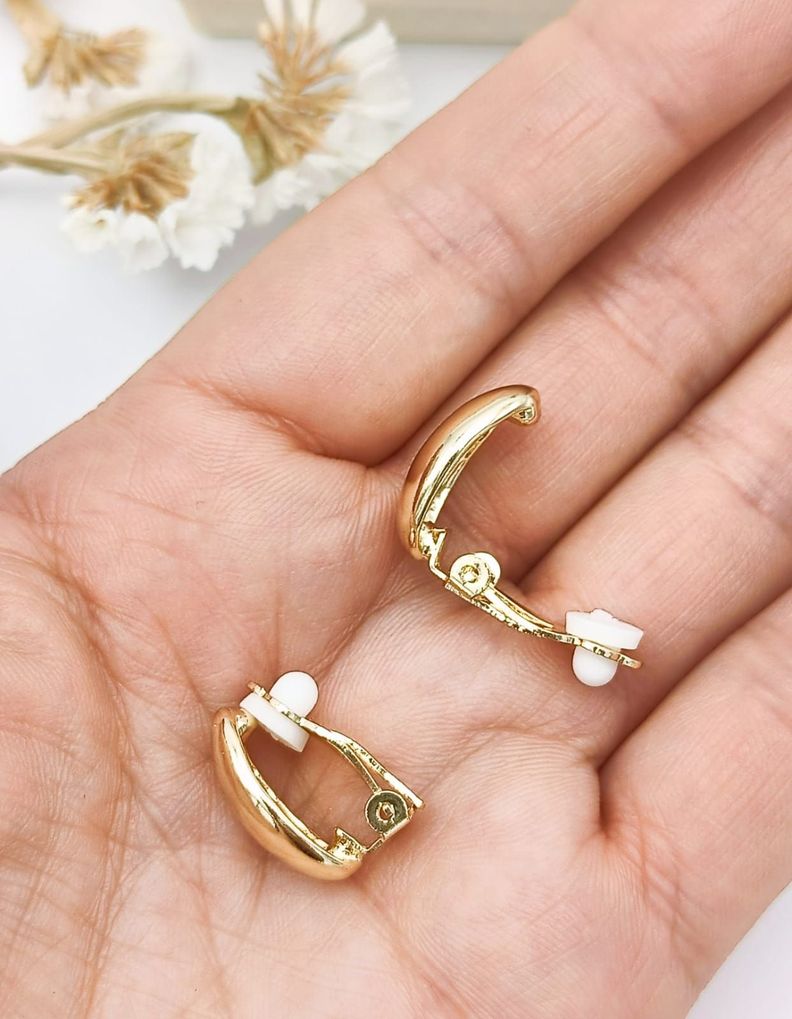 Aros Gota Espejo Plateada Sin Perforacion Earcuff Tendencia-3