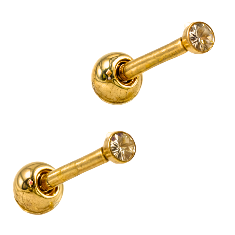 Aros punto de luz chicos bebe titanio ASTM F136 G23 dorados-0