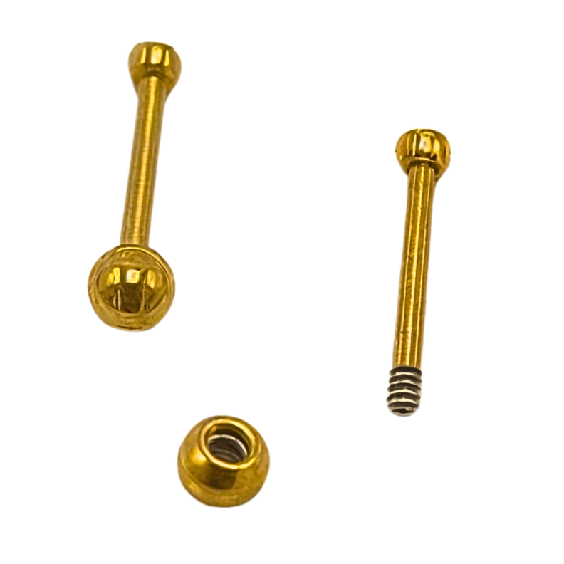 Aros punto de luz chicos bebe titanio ASTM F136 G23 dorados-2