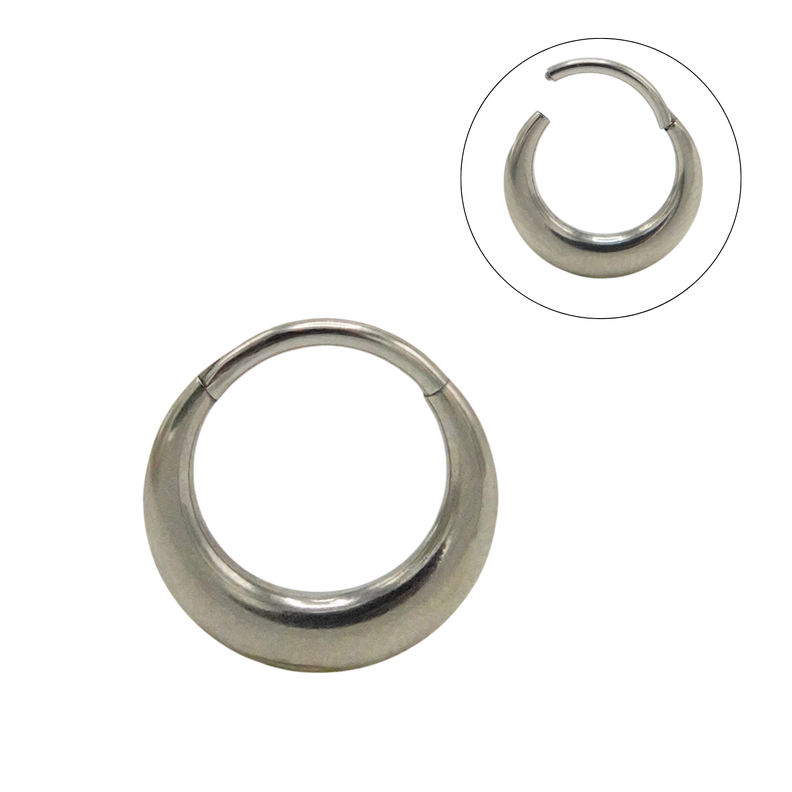 Piercing septum daith 10 mm titanio astm f136 chunky plateado-0
