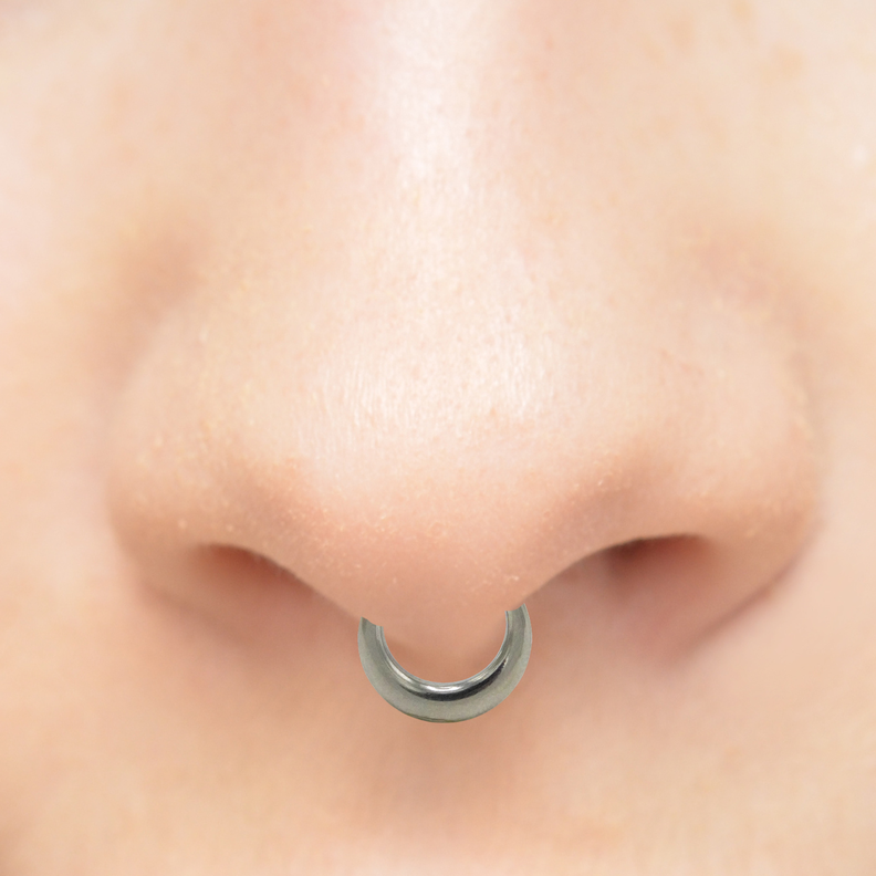 Piercing septum daith 10 mm titanio astm f136 chunky plateado-2