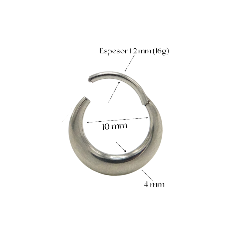 Piercing septum daith 10 mm titanio astm f136 chunky plateado-3