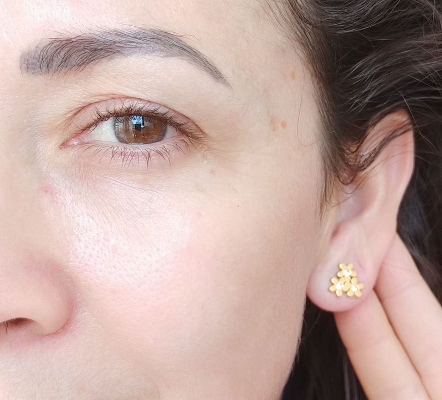 Pendientes Flores Punto Luz Aretes enchapado oro 14kl-2
