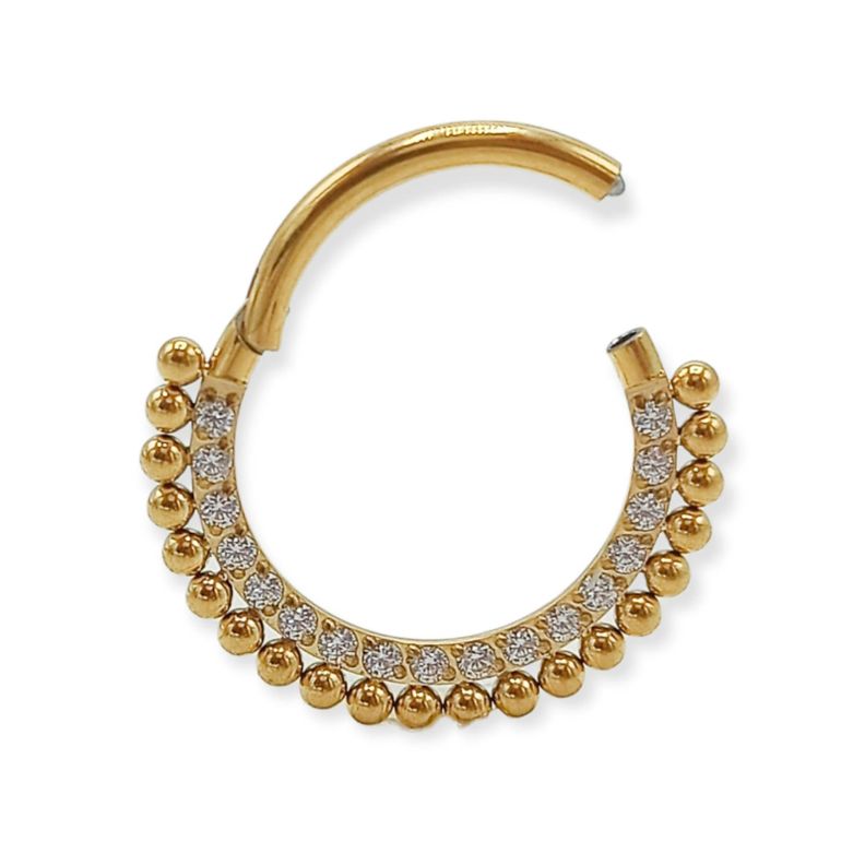 Piercing Septum F136 G23 Acero Titanio Diadema Chapada Oro 18kl Dorado