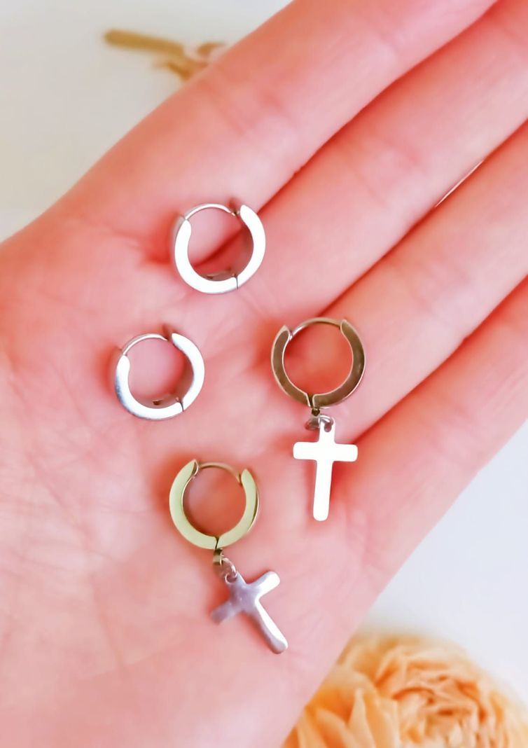 Pack De 2 Pares De Argollas Lisas Plateadas Helix Piercing-3