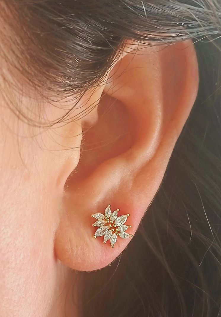 Aros Corona Piercing Helix Flat Plata 925 Chapada En Oro 18k-6
