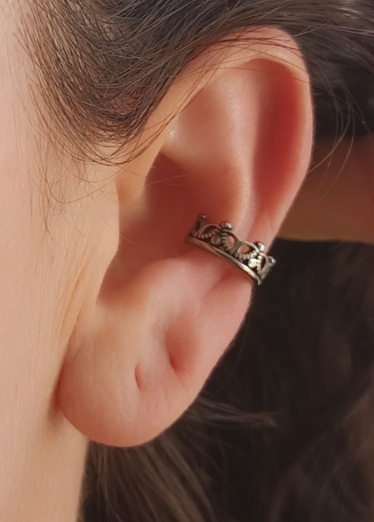 Aro Piercing Oreja Corona Ear Cuff Sin Perforacion Punk Moda-1