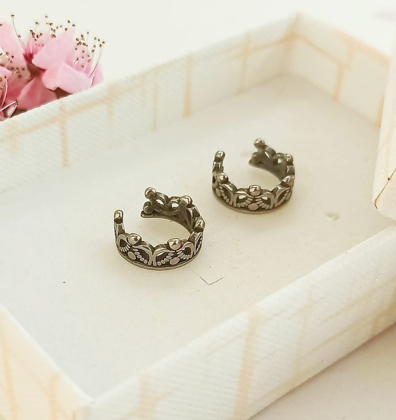 Aro Piercing Oreja Corona Ear Cuff Sin Perforacion Punk Moda-5