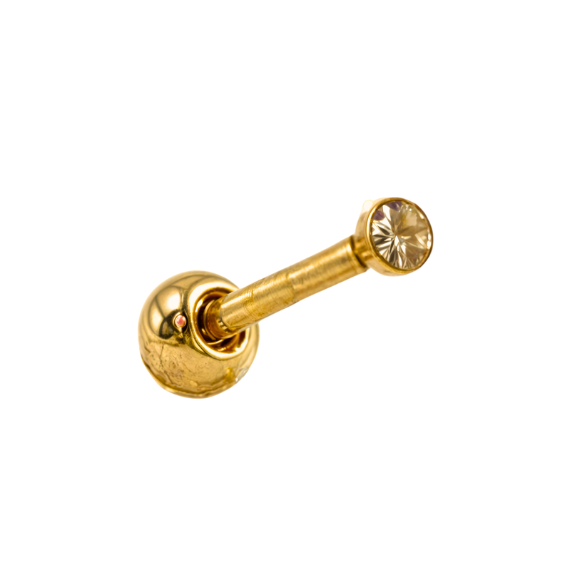 Piercing punto de luz facial oreja boca titanio ASTM F136 G23 dorado-0