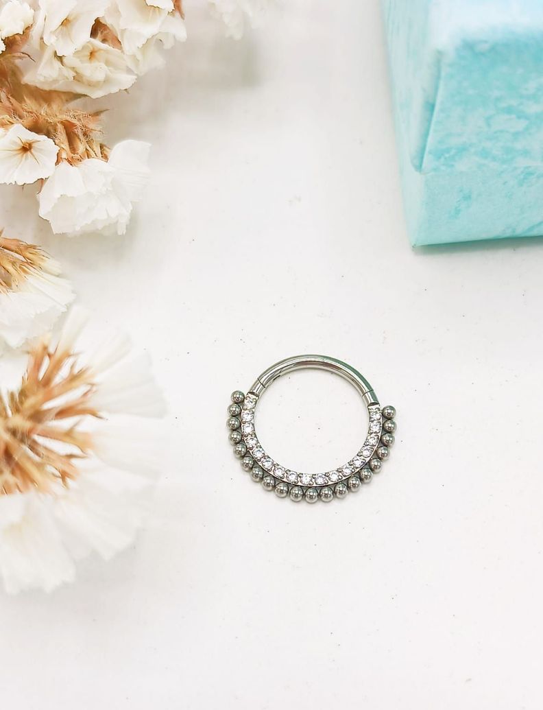 Piercing Septum Astm F136 G23 Acero Titanio Diadema Circonio-1