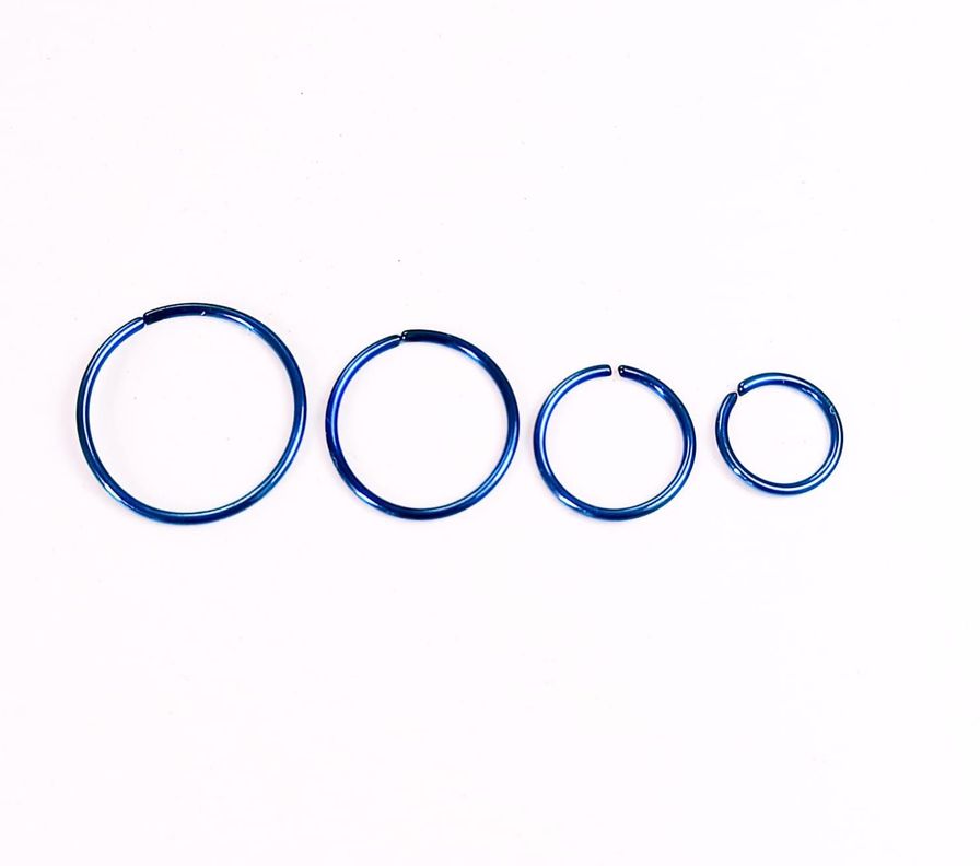 Set 4 Piercing ideal septum Azul electrico Aros Nostril Daith Tragus Helix Pack Punk-0