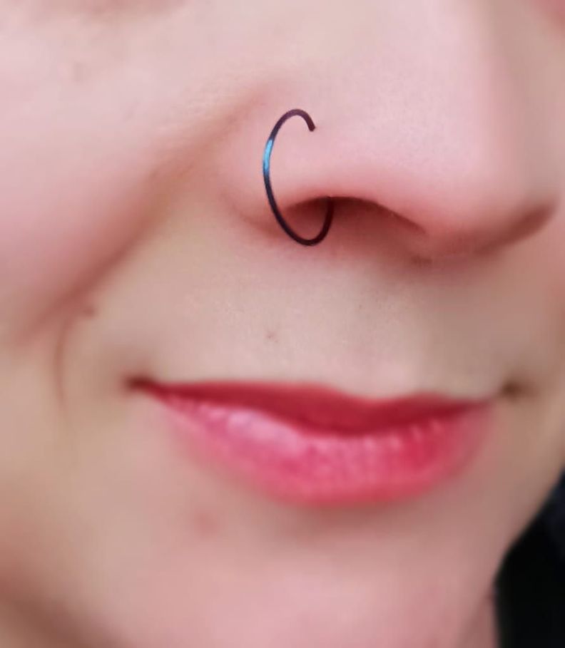 Set 4 Piercing ideal septum Azul electrico Aros Nostril Daith Tragus Helix Pack Punk-1