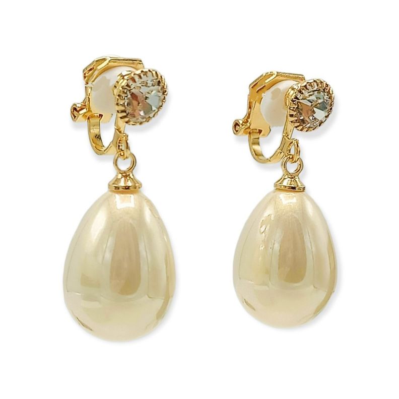 Aros Sin Perforacion Resina Lagrima Zirconia Bano De Oro Dorado 1