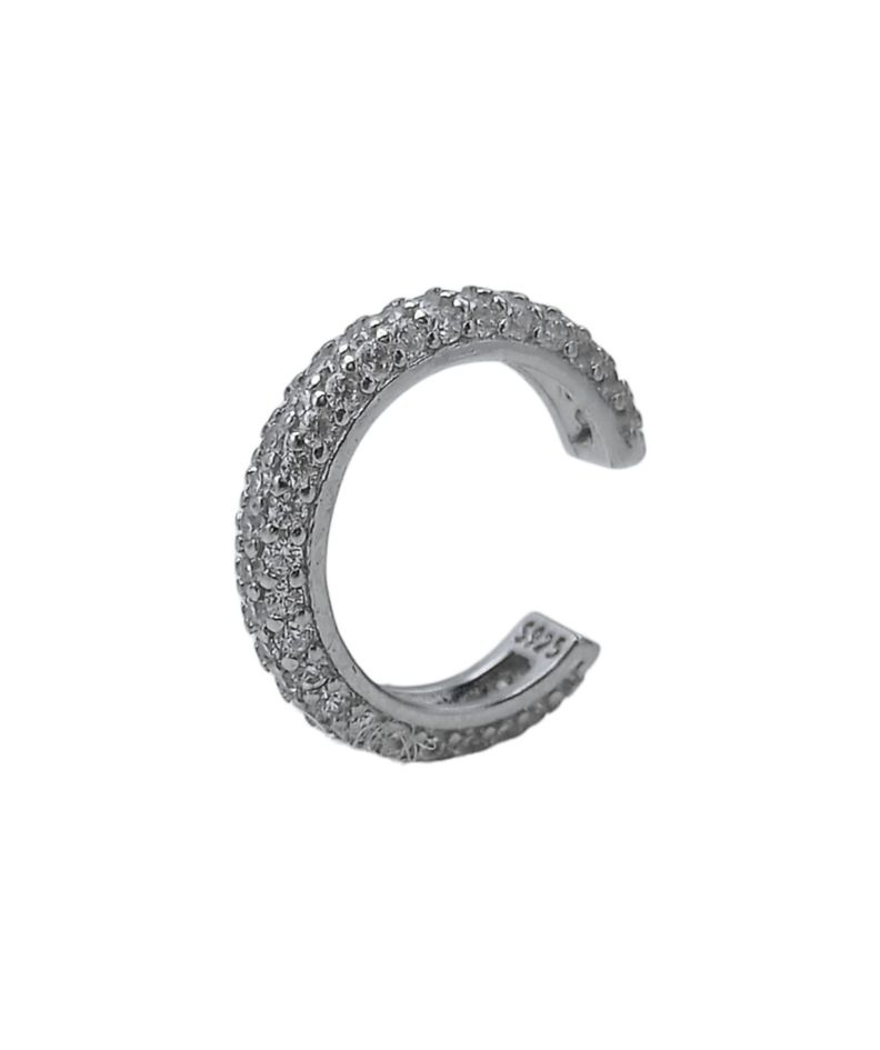 Aro Earcuff incrustaciones Pave Plata S925 Unidad