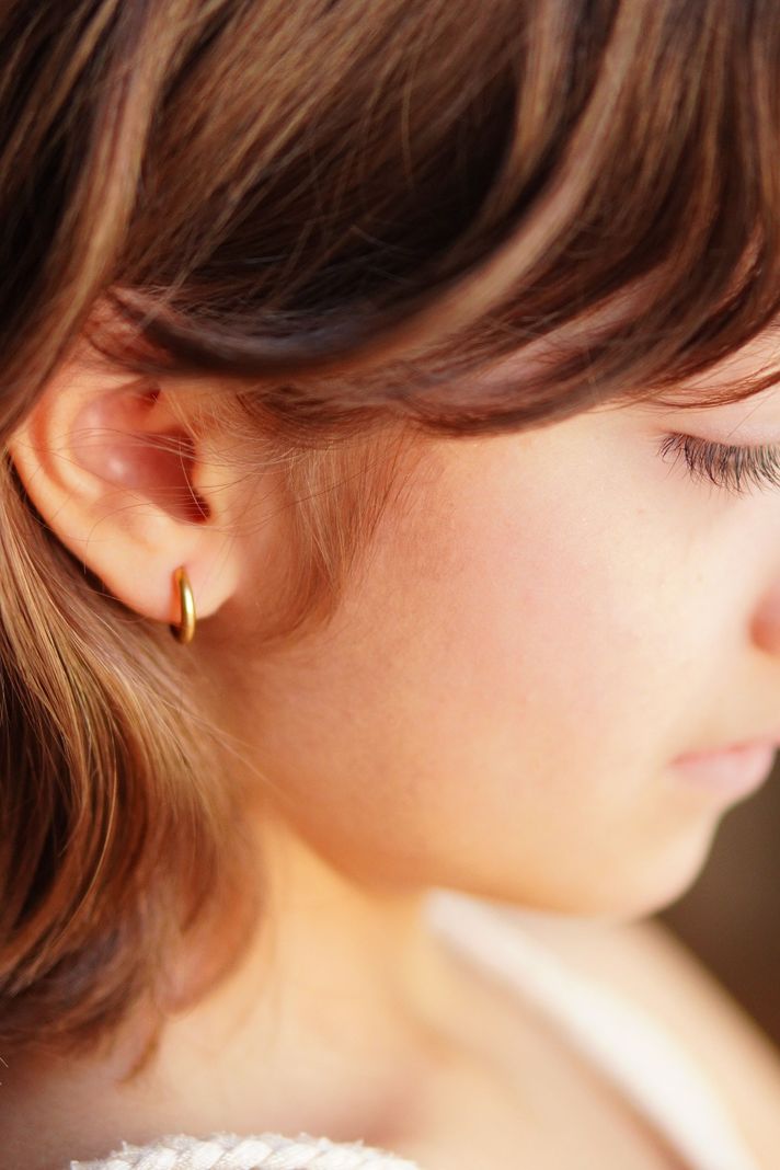 Argollas Circonios 8mm Titanio Astm F136 Chapado En Oro 18k-6