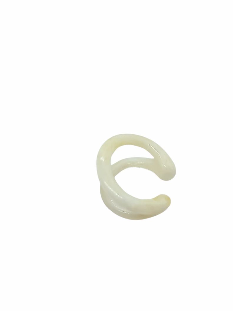 Piercing Oreja Earcuff Resina Colores Sin Perforación Punk blanco-0