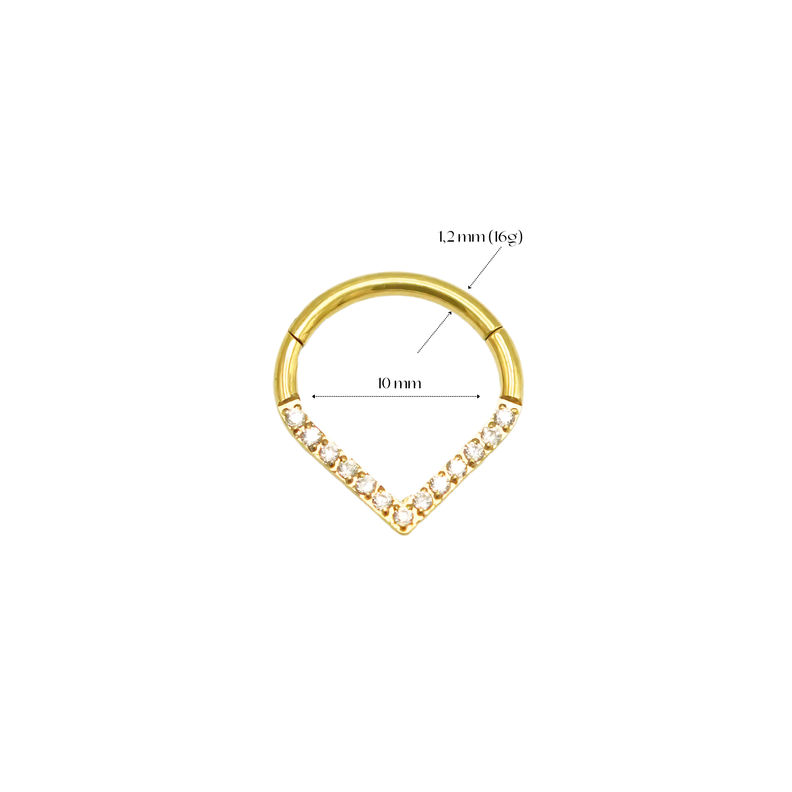 Piercing Septum Lagrima Titanio Astm F136 G23 Chapada En Oro-3